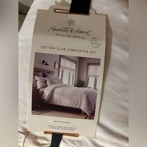 Hearth & Hand Cotton Slub Comforter Set - Cream